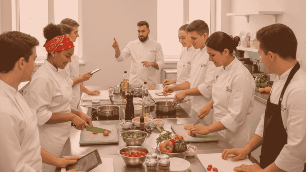 Studenti durante una lezione pratica in laboratorio.