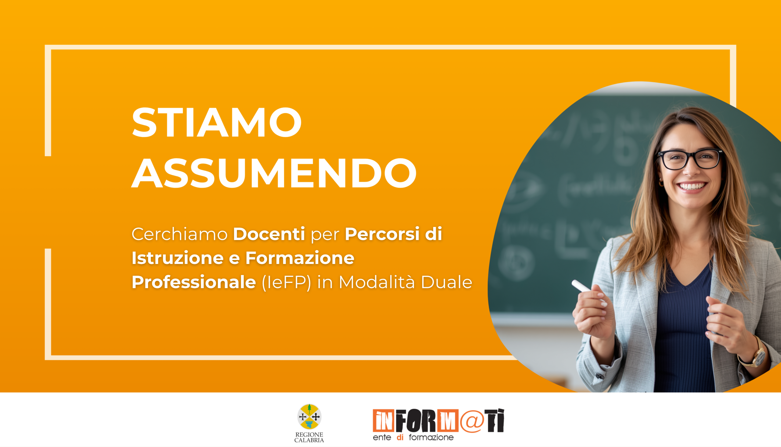 Annuncio ricerca docenti Associazione Informati per percorsi IeFP a Cosenza - Valido per 12 punti GPS.
